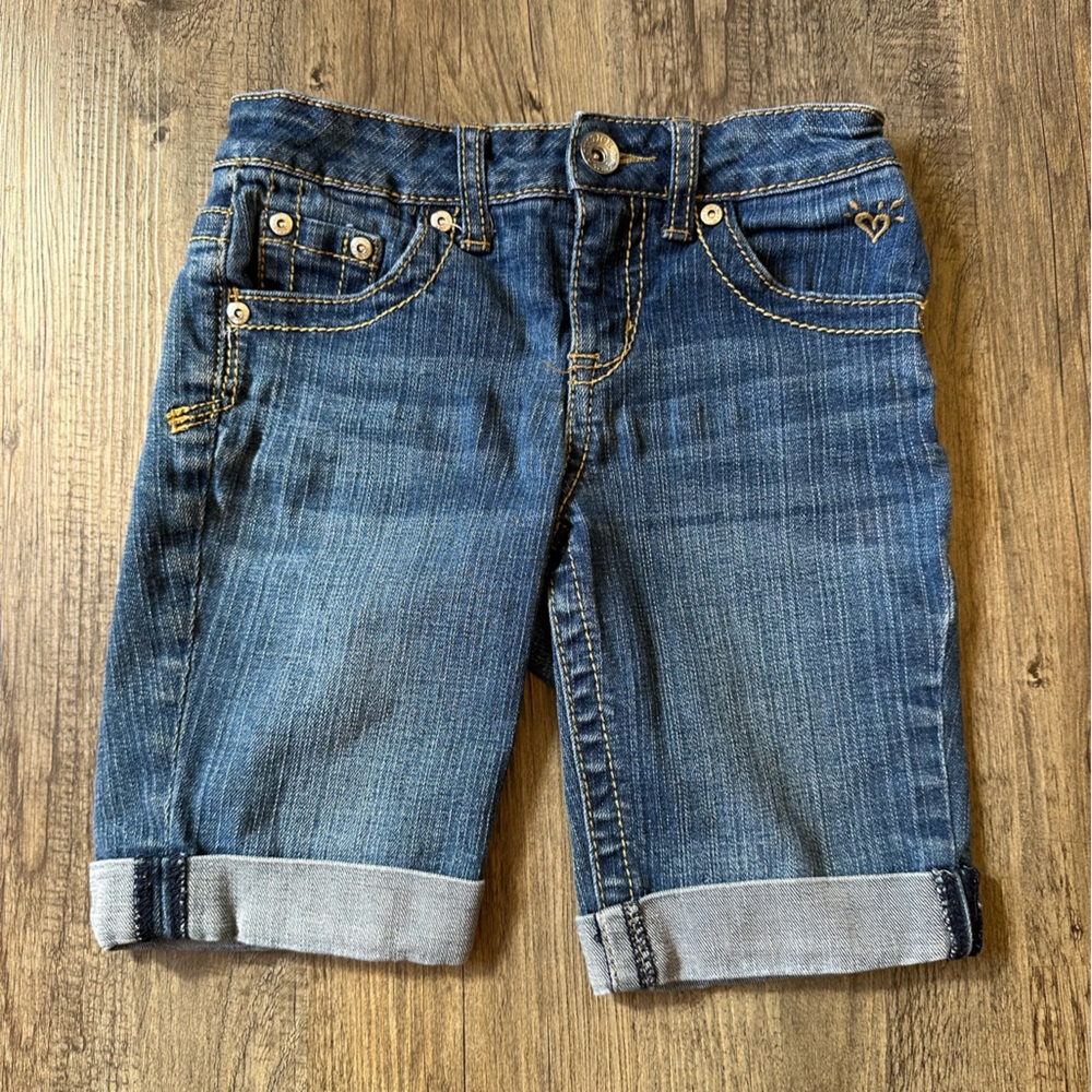 Justice Blue Denim Kids Shorts 10Slim - Picture 2 of 4